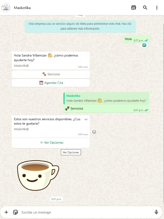 Panel de configuración del bot