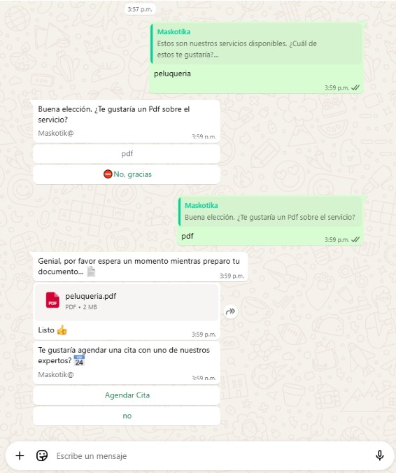 Panel de configuración del bot